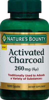 Nature&#39;s Bounty Activated Charcoal 260 mg, 100 Capsules, Dietary Supplement to Support a Healthy Lifestyle