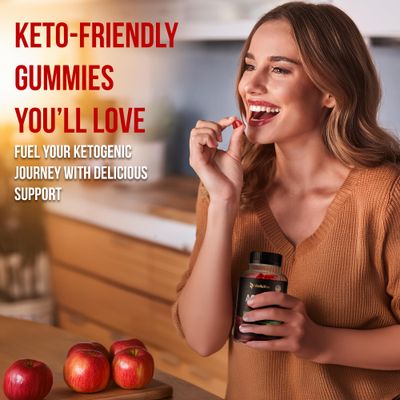 WELLUTION Apple Cider Vinegar Gummies - 1000mg ACV, Vitamin B12, Folate &amp; Antioxidants for Energy, Digestion, Weight Management &amp; Overall Health - 60 Vegan Gummies
