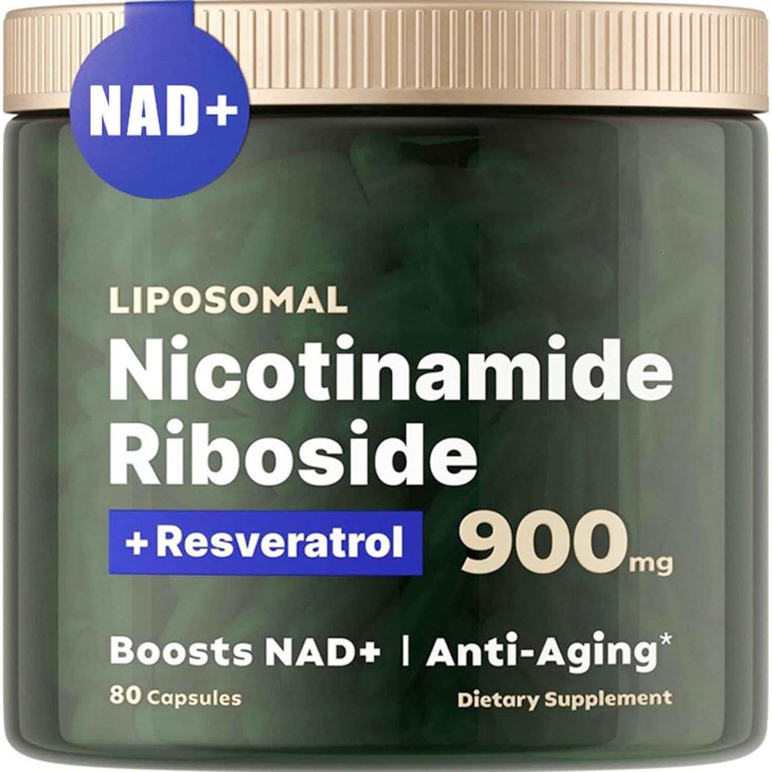 Renyqatt NAD+ Supplement - Liposomal Nicotinamide Riboside - Supplement for Anti-Aging, Energy, Focus - 80 Capsules1B