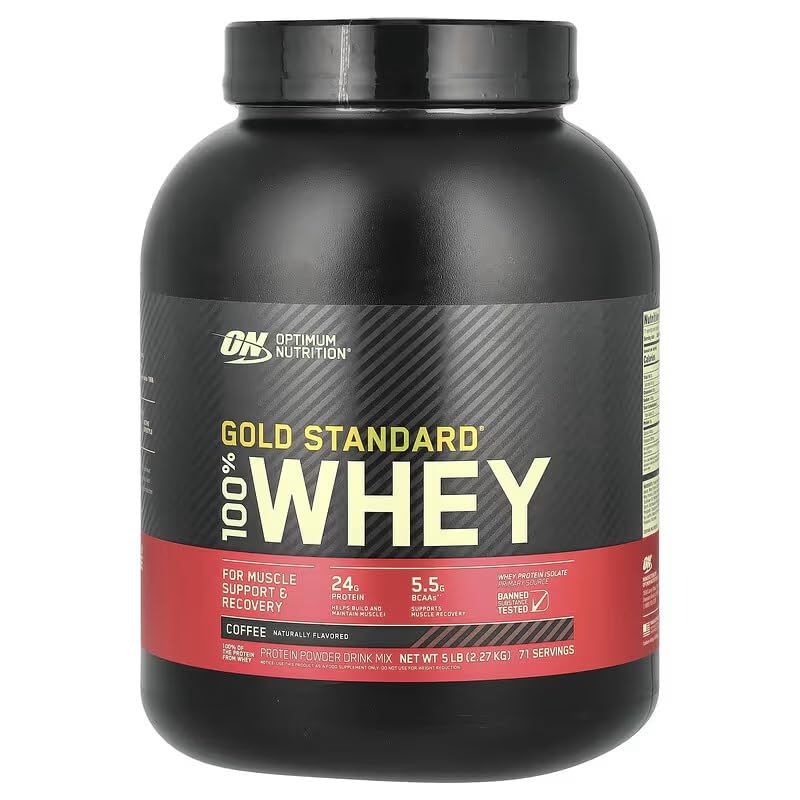 Optimum Nutrition Gold Standard 100% Whey Protein Powder, Coffee, 5 Pound (Packaging May Vary)