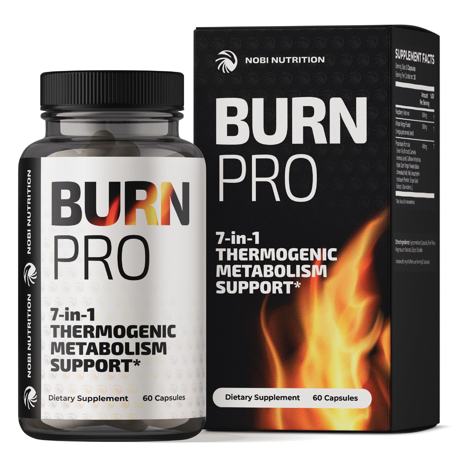 Burn Pro 7-in-1 Thermogenic Metabolism Booster | Weight Management Support Supplement with Appetite &amp; Energy Support | Bloating Relief, Targeted Belly Toning &amp; Keto Inducing | Slim, Trim &amp; Tone | 60ct