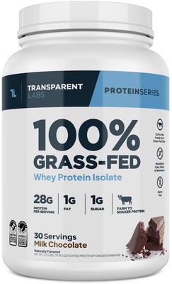 Transparent Labs Grass-Fed Whey Protein Isolate - Natural Flavor, Gluten Free Whey Protein Powder w/ 28g of Protein per Serving &amp; 9 Essential Amino Acids - 30 Servings, Milk Chocolate
