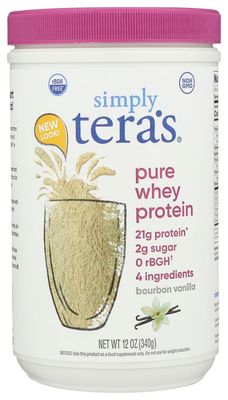 Simply Teras Bourbon Vanilla Flavor Pure Whey Protein Powder, Lactose Free, 12 Ounces (Pack of 1)