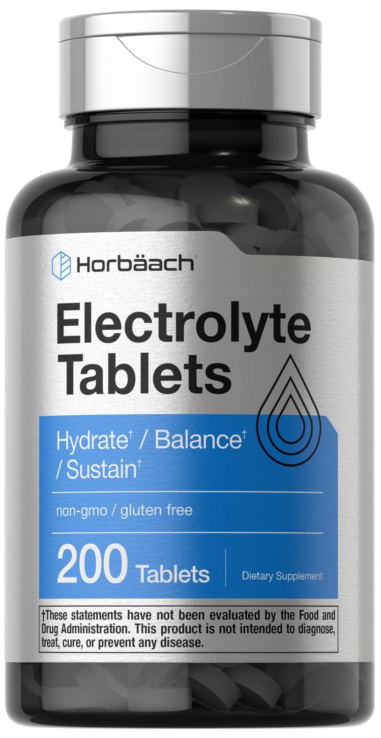 Horbach Electrolyte Tablets | 200 Count | Vegetarian | Keto-Friendly | Non-GMO, and Gluten Free Hydration Supplement