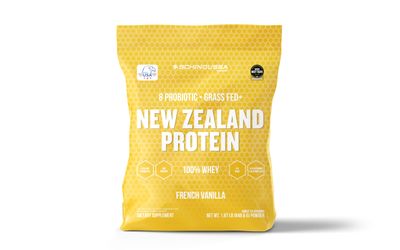 Schinoussa Probiotic Whey Protein Powder | Vanilla | 2 lb | Grass-Fed | New Zealand PROBIOTIC WHEY Isolate French Vanilla | Natural Flavors | 910g | 24 Servings