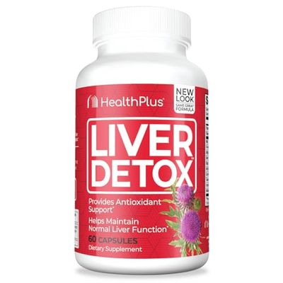 Health Plus, Liver Detox, Natural Herbal Liver Support &amp; Detox Supplement with Milk Thistle, Dandelion and Turmeric Root, 60 capsules