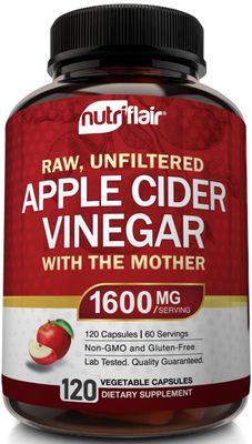 Apple Cider Vinegar Capsules with The Mother - 120 Vegan ACV Pills - Best Supplement for Healthy Weight Loss, Diet, Keto, Digestion, Detox, Immune - Powerful Cleanser &amp; Appetite Suppressant Non-GMO