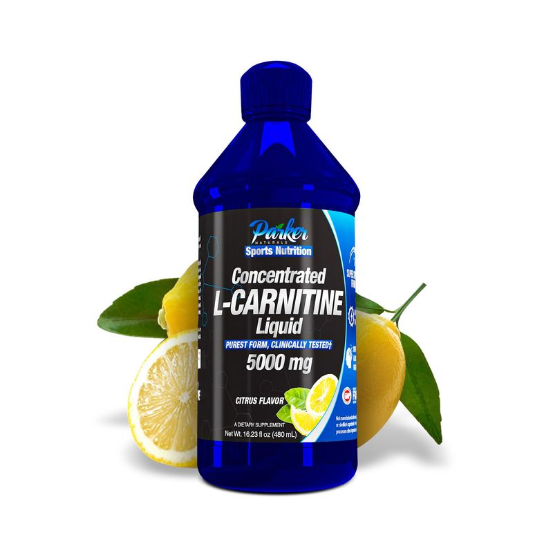 Parker Naturals Concentrated L-Carnitine Liquid, 5000mg All Natural Citrus Flavored L-Carnitine Supplement, Liquid L-Carnitine with Vitamin V5, 16.23 Fl. Oz
