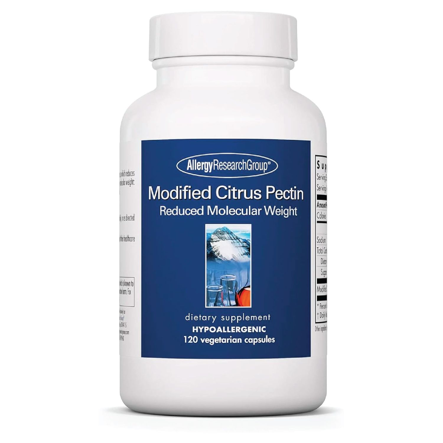 Allergy Research Group Modified Citrus Pectis Dietary Supplement - Cleansing, Low Molecular Weight, Hypoallergenic, Vegetarian Capsules, Gluten Free - 120 Count