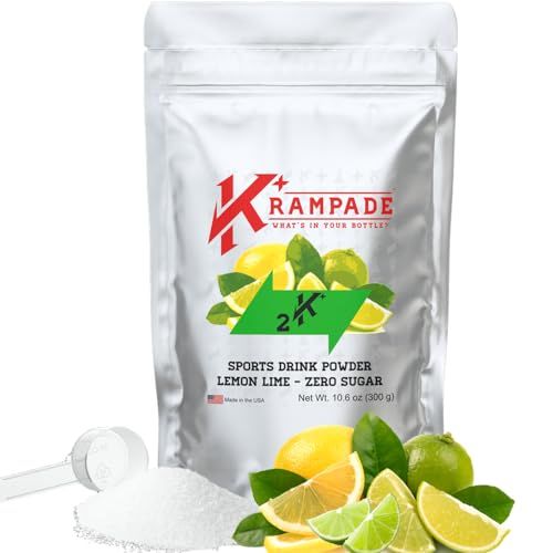 Krampade Electrolytes Powder Potassium Supplement - 2000 mg K+, &gt;2X More Than Coconut Water | Cramp Relief and Prevention | Hydration Powder