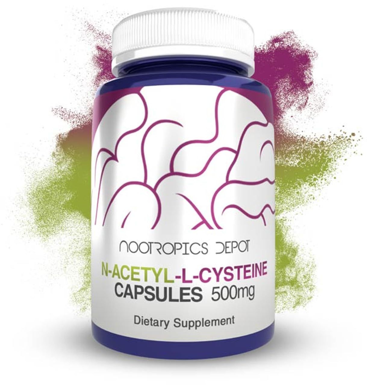 Nootropics Depot N-Acetyl L-Cysteine Capsules | 500mg | NAC | 180 Count | Supports Healthy Liver Function | Cellular Health | Glutathione Levels | Healthy Oxidation Levels