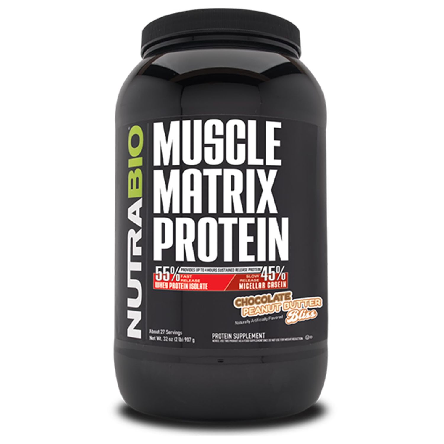 NutraBio Muscle Matrix Protein (Chocolate Peanut Butter, 2 lb (Pack of 1))