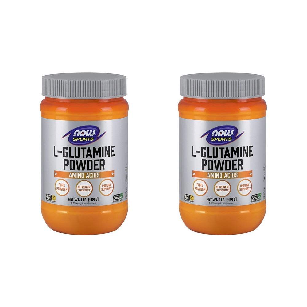 NOW Foods L-Glutamine Pure Powder, 16 Ounce (Pack of 2)