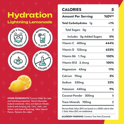 VitaWild Sugar Free Hydration Packets - Single-Serving Stick Packs | Sugar Free Hydration Powder