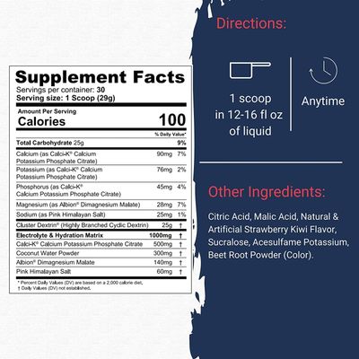 Gaspari Nutrition Glycofuse: Performance and Recovery Carbohydrate, 25g Cluster Dextrin and 1g Electrolyte and Hydration Matrix (Strawberry Kiwi, 30 Servings)