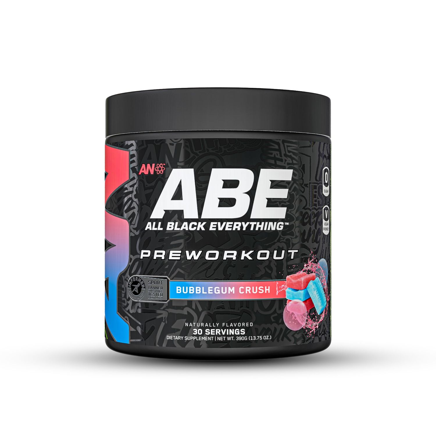 All Black Everything Pre Workout Powder | 30 Servings | Bubblegum Crush | 350mg Caffeine | Nootropic Pre-Workout Blend | Beta Alanine + Citrulline | Energy Supplement for Men and Women