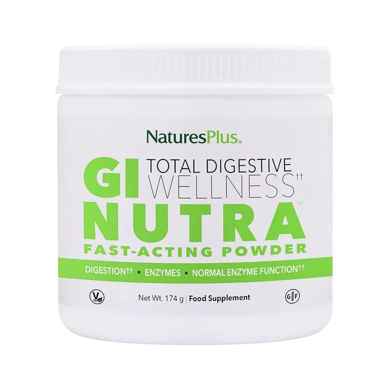 Natures Plus GI Natural Drink Powder - 6.14 Ounce, Vegetarian Powder - Dietary Supplement for Total Digestive Wellness - Probiotics, Prebiotics, Enzymes - Gluten-Free - 30 Servings