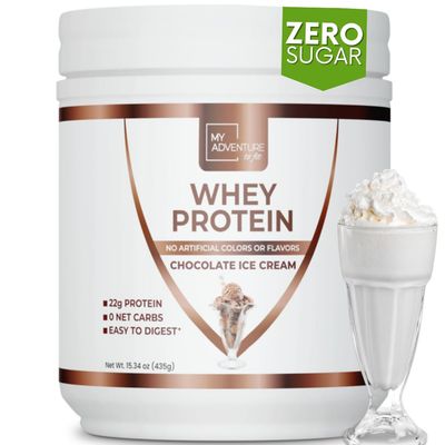 My Adventure to Fit Whey Isolate Protein Powder - Low Carb Protein Powder for Women - Sweetened with Stevia Whey Isolate Protein for Muscle Growth - Protein Powder (Chocolate Ice Cream, 15 Servings)