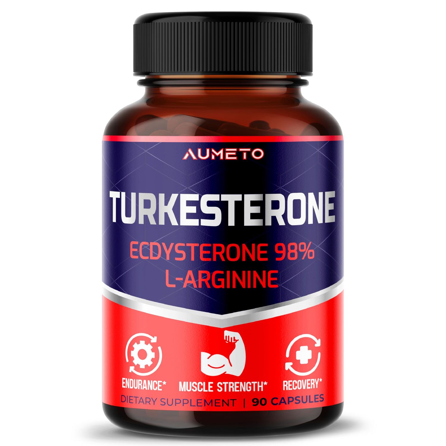 AUMETO Turkesterone Supplement - Enhanced with L-Arginine, Tongkat Ali, Ginseng, Maca Root, Vitamin D3 - Energy, Endurace &amp; Male Vitality Support (90 Count (Pack of 1))