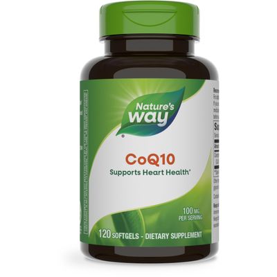 Nature&#39;s Way CoQ10 with Ubiquinone, Supports Heart Health*, Supports Cellular Energy Production*, 100 mg per Serving, 120 Softgels (Packaging May Vary)