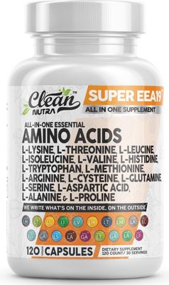Amino Acids Supplement L-Lysine, L-Threonine, L-Leucine, Isoleucine, Valine, L-Histidine, L-Tryptophan, L-Methionine, L-Arginine, L-Cysteine, L-Glutamine, L-Serine, Aspartic Acid, Alanine, L-Proline