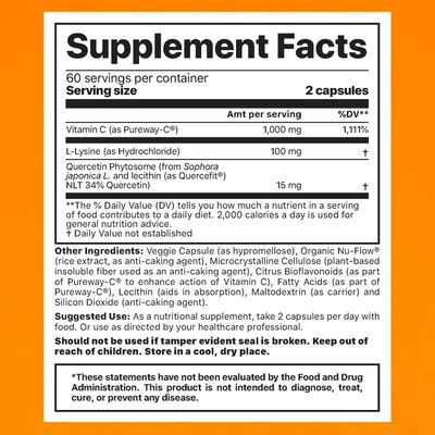 Jigsaw Health Pureway- C Plus | Vitamin C with L-Lysine and Quercetin | 120 Capsules