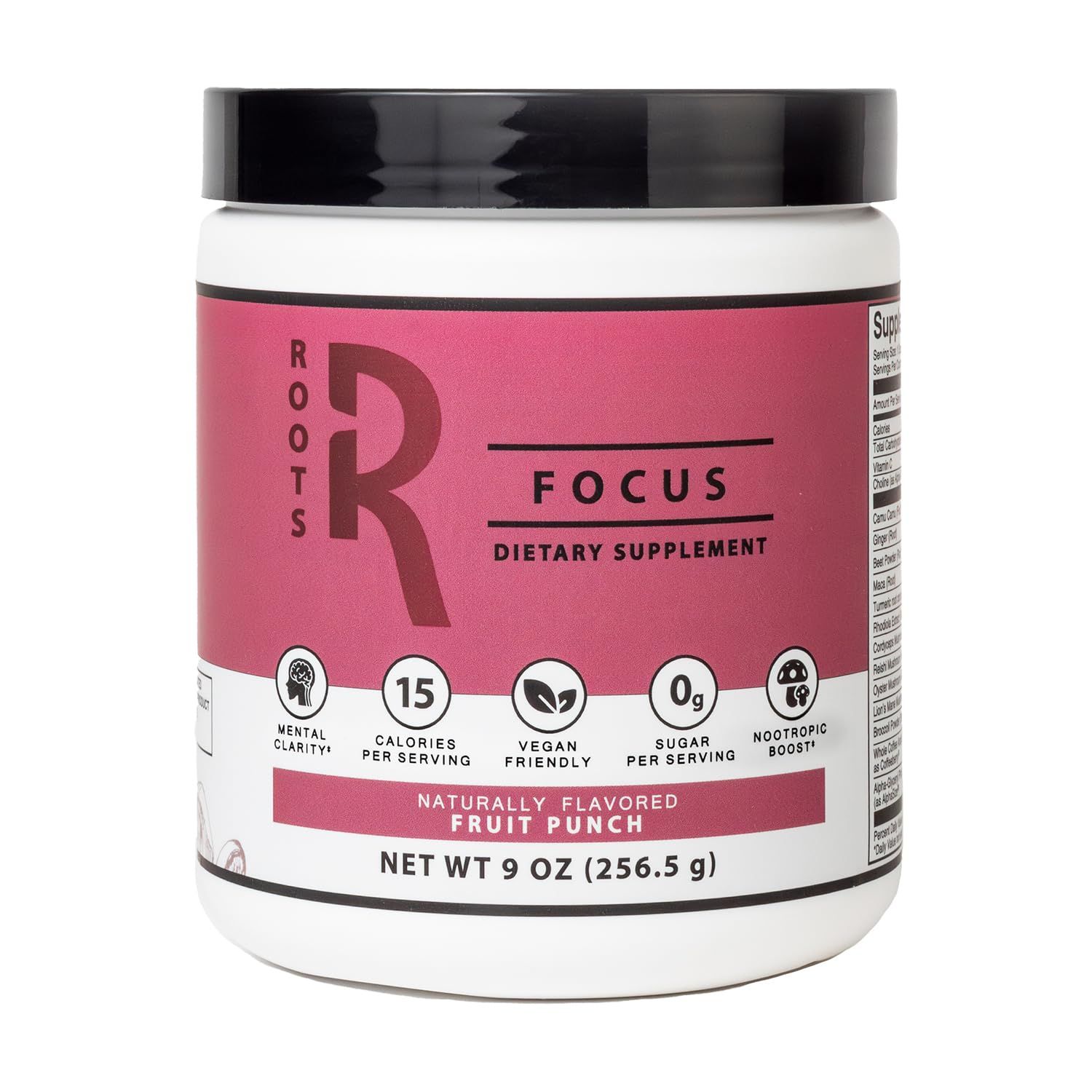 Silver Star Nutrition, Roots Focus Nootropic Brain Supplement - Fruit Punch, Blend of Lion&#39;s Mane, Cordyceps, &amp; Reishi Functional Mushrooms + Extended-Release Caffeine, 50 Servings