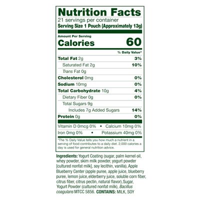 Align Probiotic, Yogurt Coated Probiotic Fruit Bites, Added Probiotic Helps Support Digestive Health, Apple Blueberry Flavored, 21 Individually Wrapped Pouches, 105 Bites