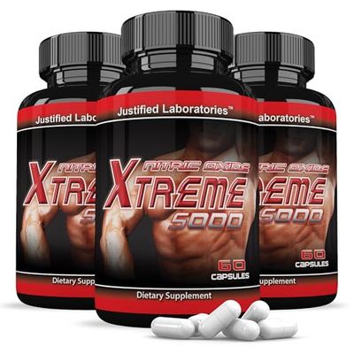 (3 Pack) Nitric Oxide Xtreme 5000 Advanced Men&#39;s Heath Formula 60 Capsules
