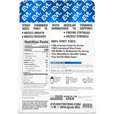 Evlution Nutrition 100% Whey Protein, 25g of Whey Protein, 6g of BCAAs, 4g of Glutamine, Gluten Free (1 LB, Double Rich Chocolate)