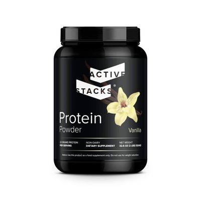 Active Stacks Beef Protein Powder, Vanilla - Dairy Free with Natural Collagen for Keto, Paleo, Bone Broth &amp; Low Carb Diets, 2 Pound