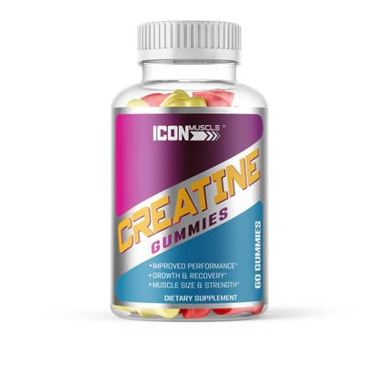 Icon Muscle Creatine Gummies | Creatine Monohydrate | Muscle Growth &amp; Strength | Workout Recovery | Natural Flavors