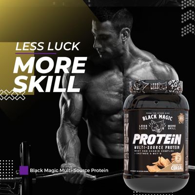 Worldwide Nutrition Bundle: Black Magic Multi-Source Protein Powder Whey, Egg Albumin Enzymes, Micellar Casein &amp; MCTs Muscle Mass Gaining Cinnamon Toast Flavor - 2 LB &amp; Multi-Purpose Keychain