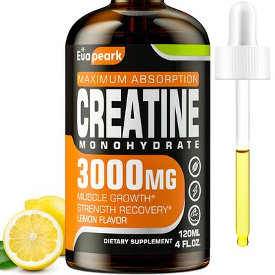 Creatine Monohydrate 3000mg, Creatine for Bodybuilding, Boosts Muscle Mass, Strength, Glute, Booty &amp; Endurance - Creatine for Women and Men with Hydrolyzed Collagen &amp; Trehalose - 120ml (Lemon Flavor)