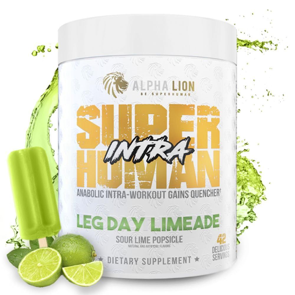 ALPHA LION Superhuman Intra Workout Powder for Men &amp; Women, Amino Acids Drink, Muscle Recovery Supplement, BCAA Powder, Electrolytes &amp; Hydration Mix (42 Servings, Lime Flavor)