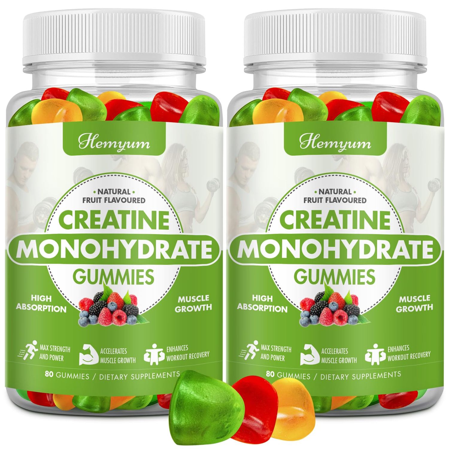 Hemyum Creatine Monohydrate Gummies 5000mg for Men &amp; Women,160 Count Chewables Creatine for Enhanced Muscle Strength,Boost Focus and Endurance,Muscle Builder,Vegan, Gluten-Free, Non-GMO,Made in USA