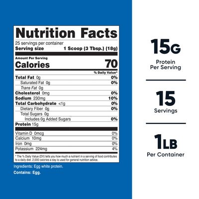 Nutricost Egg White Protein Powder 1lb (Unflavored) - Non-GMO, Gluten Free