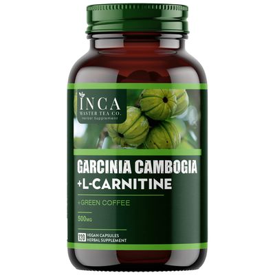 INCA MASTER TEA - 1600mg Garcinia Cambogia &amp; L-Carnitine Complex - Belly Fat Burner for Women &amp; Men - 120 High Potency Diet Pills - Fast Acting Best Hunger Suppressant for Your Fitness