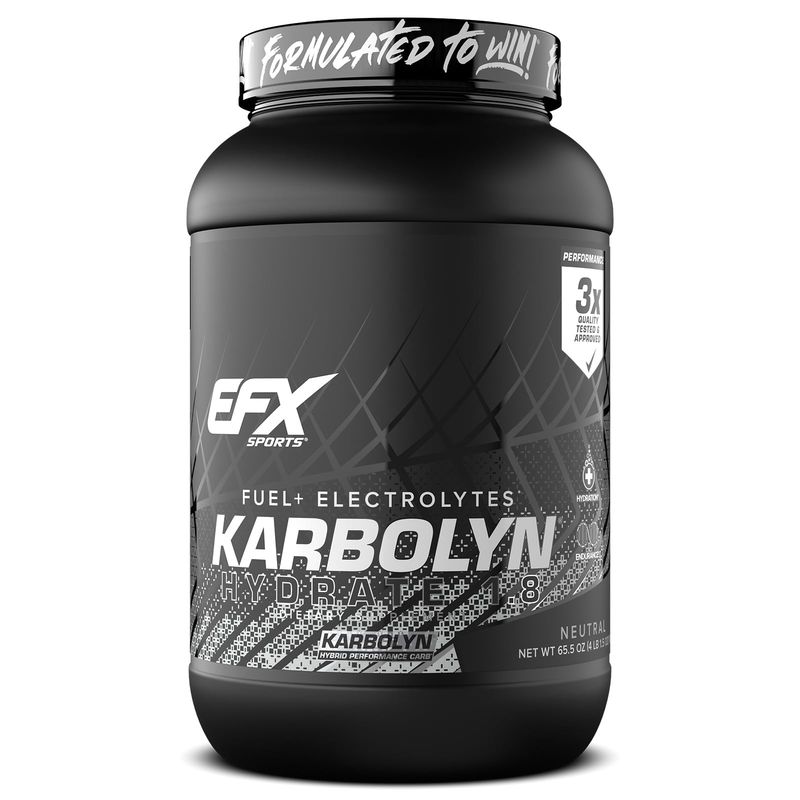 EFX Sports Karbolyn Hydrate | Carbohydrate Powder + Electrolytes | Sugar Free Sports Drink Mix | Fuel &amp; Hydration | Stimulant Free | 66 Servings (Neutral)