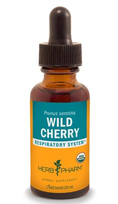 Herb Pharm Certified Organic Wild Cherry Bark Liquid Extract for Respiratory Support - 1 Ounce (DWCHER01)