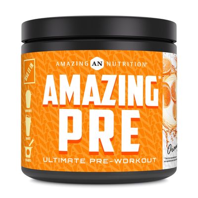 Amazing Nutrition Amazing PRE | Ultimate Pre-Workout Supplement | 30 Servings Powder | 2.5 Grams BCAA Per Serving (30 Servings, Natural Orange)