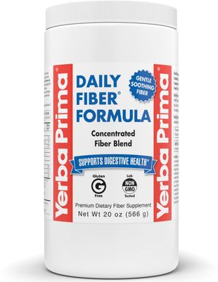 Yerba Prima Daily Fiber Formula - 20 oz Powder - Unflavored, Concentrated Blend of Soluble/Insoluble, Psyllium Seed Husks, Acacia Gum, Apple Fiber for Bulk - Dietary Bulking Supplement - Regularity