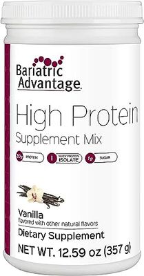 Bariatric Advantage High Protein Supplement Mix - Bariatric Protein Powder - 20 g Protein - for Pre- &amp; Post-Bariatric Surgery Patients - with Iron, Calcium &amp; More - 14 Servings - Vanilla