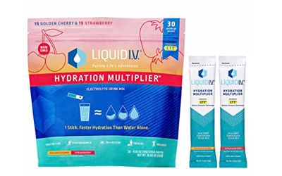 Liquid I.V. Hydration Multiplier, 30 Individual Serving Stick Packs in Resealable Pouch Flavor : Golden Cherry &amp; Strawberry (1)