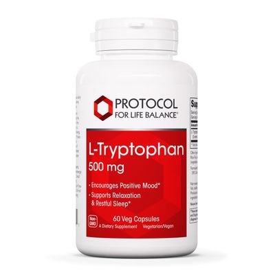Protocol L-Tryptophan 500mg - Stress Relief, and Relaxation - 60 Veg Caps