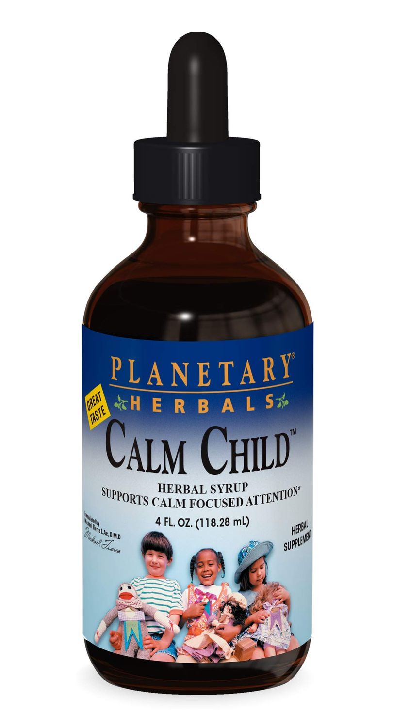Planetary Herbals Calm Child Herbal Syrup - Includes Soothing Botanicals Chamomile, Lemon Balm, Catnip &amp; More - 4oz