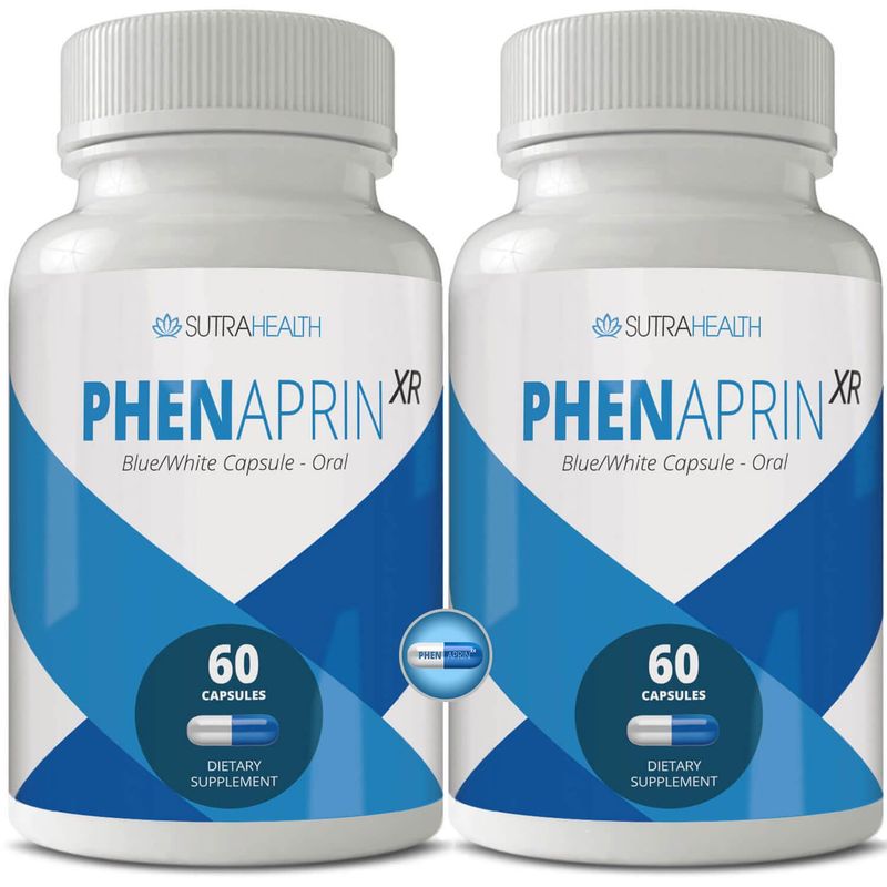 PhenAprin XR Maximum Strength Appetite Suppressant Diet Pills - 2-Pack, Metabolism Boosting, Weight Loss for Women and Men, 120 Blue/White Capsules