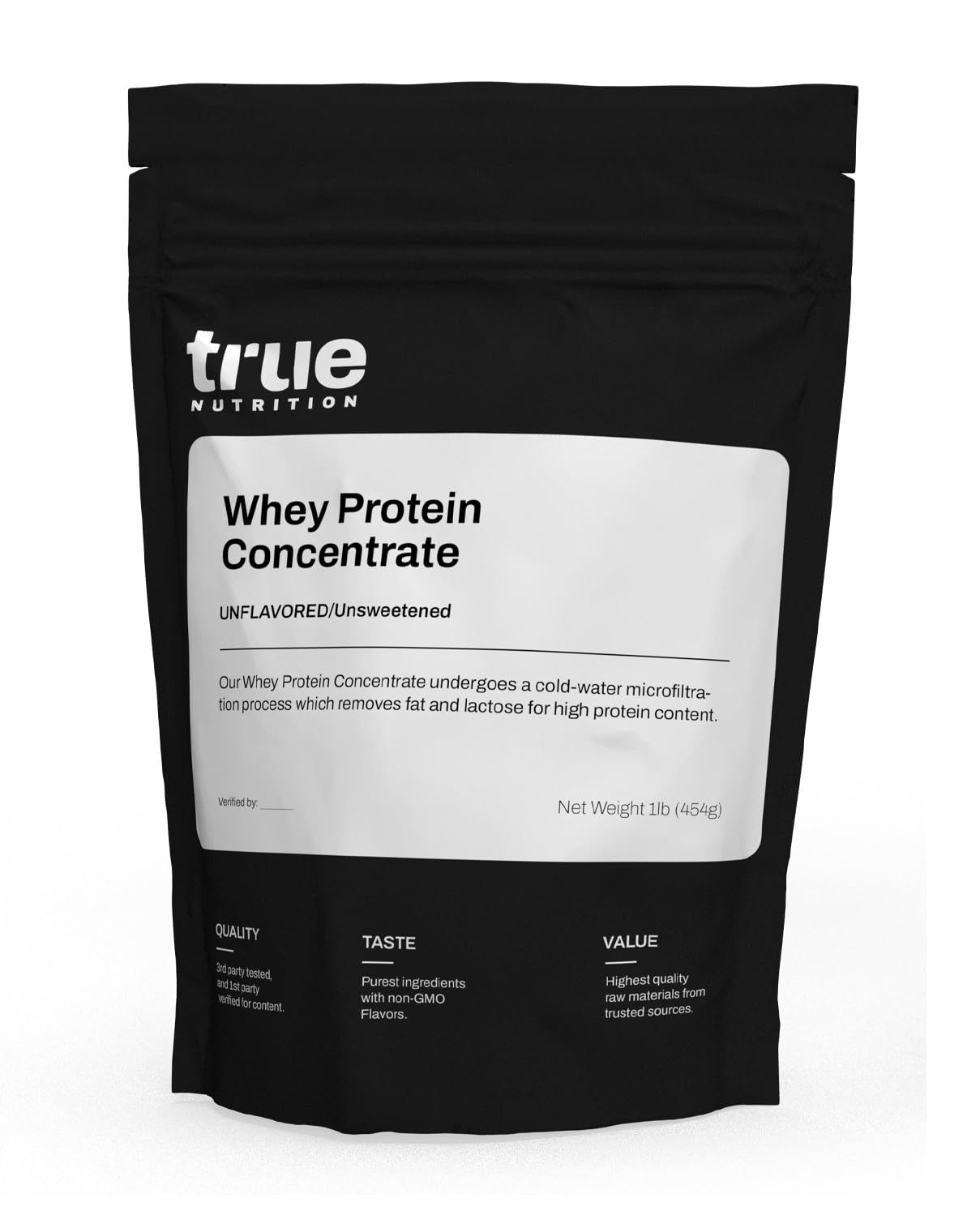 True Nutrition - Whey Protein Concentrate - 100% Whey Protein Powder - Fast Acting Low Carb Protein Powder with Essential Amino Acids - High in Leucine - Unflavored/Unsweetened - 1lb.