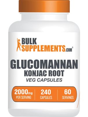 BulkSupplements.com Glucomannan Capsules - Konjac Root Extract, Soluble Fiber Supplements, Konjac Root Capsules - Konjac Root 2000mg - Vegan, 4 Capsules per Serving, 240 Veg Capsules