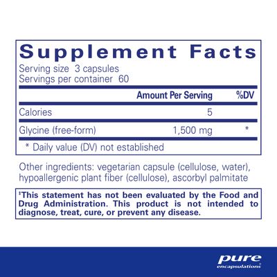Pure Encapsulations Glycine - Supports Restful Sleep &amp; Liver Detox* - Liver Supplement - Vegan &amp; Gluten-Free - 180 Capsules